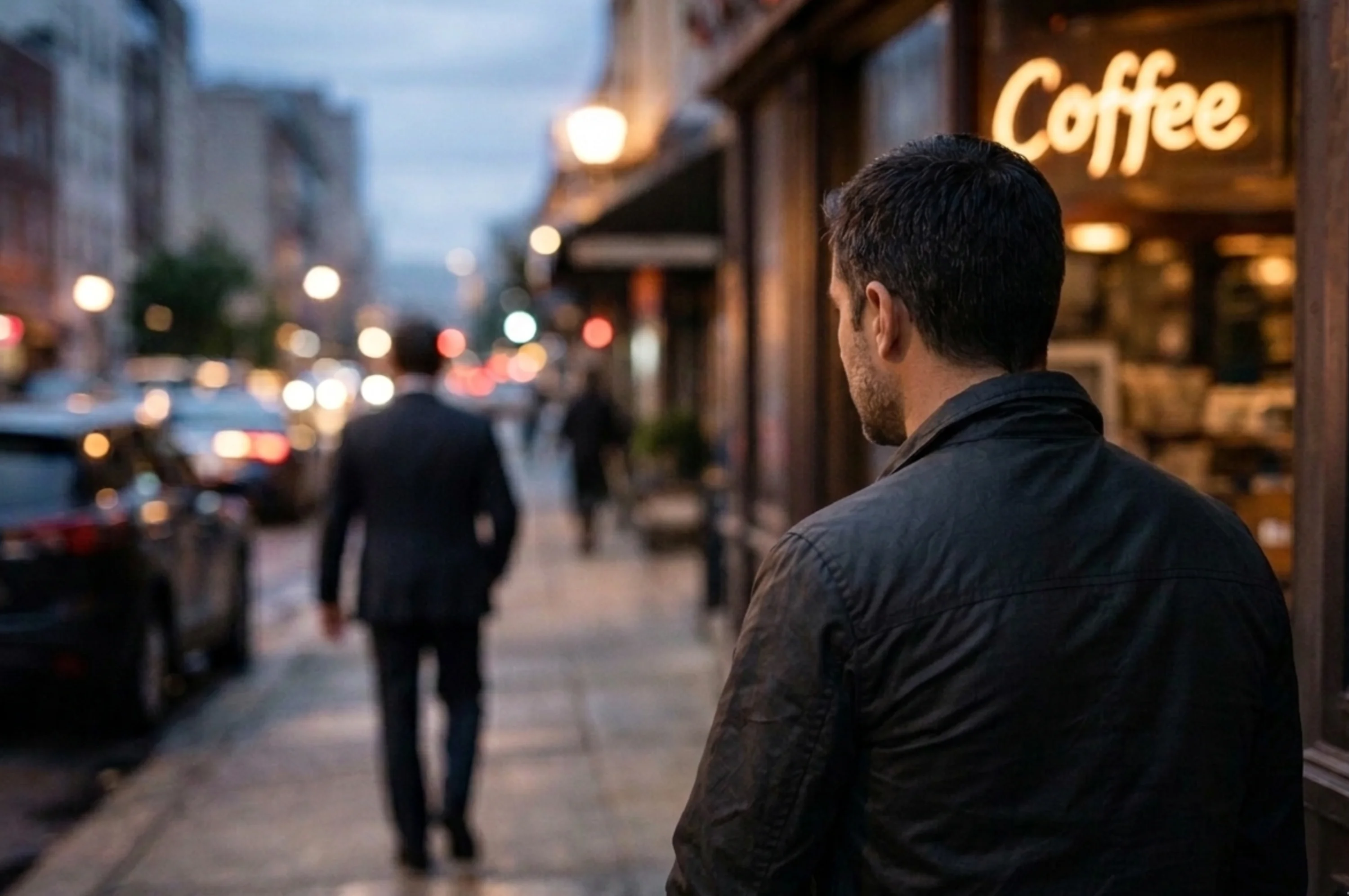 Low-visibility operator blending into urban environment while providing discreet protection