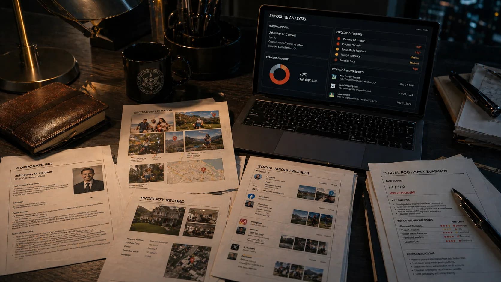 Digital footprint management for executives and family members