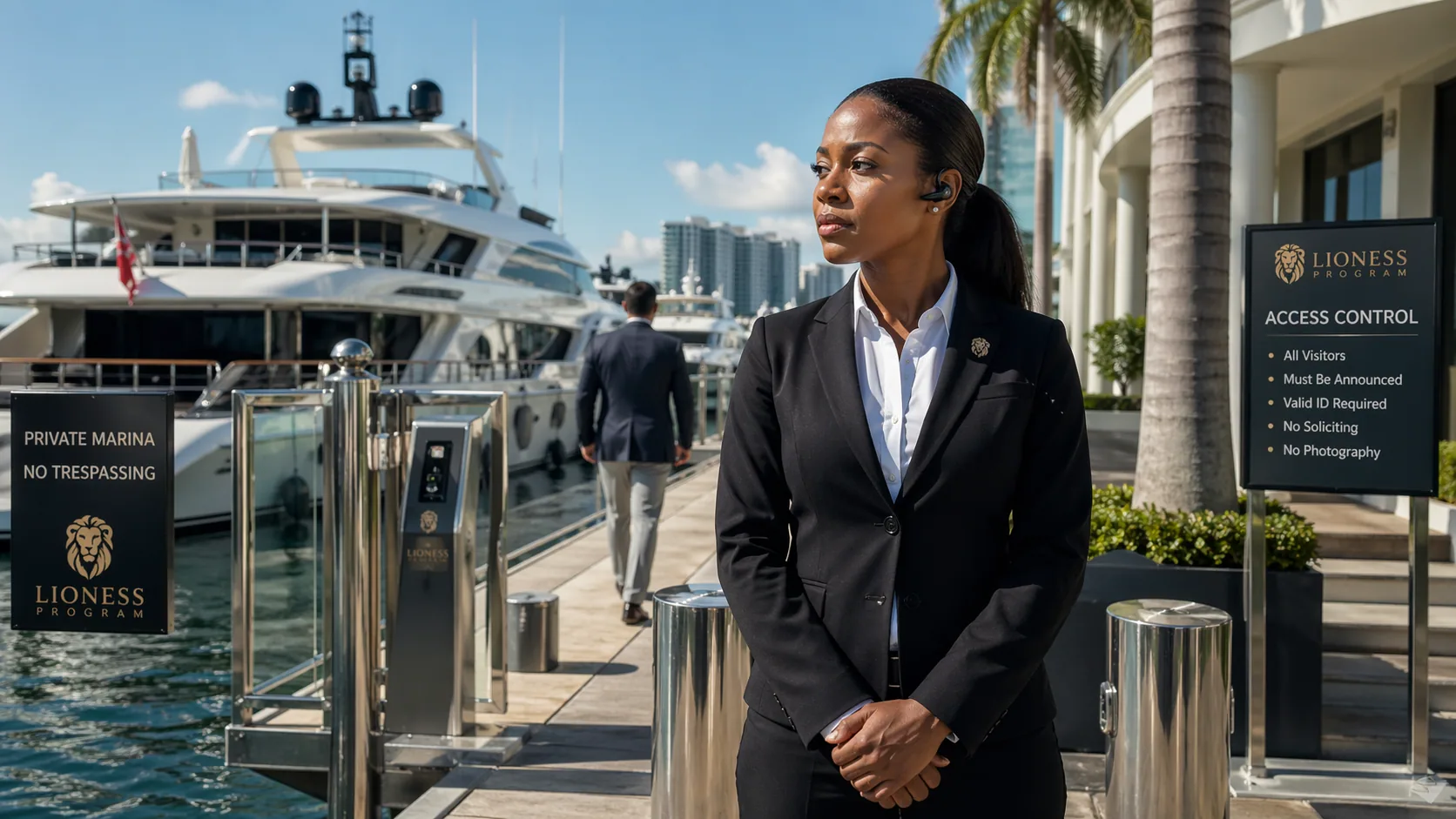 Marina and port access control for a berthed vessel