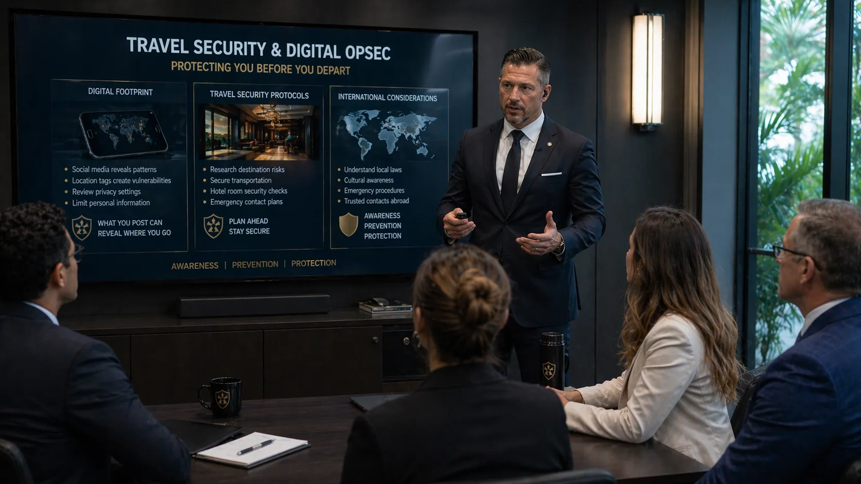 Travel security and social media OPSEC training for executives